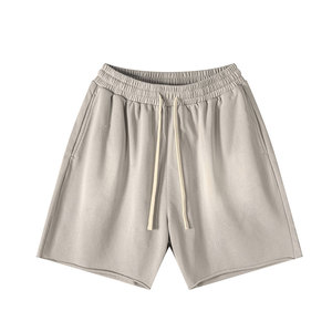 กางเกงขาสั้นผู้ชายไซส์พลัส พรีเมียม สกรีนโลโก้ตามสั่ง ผ้าคอตตอนผสมโพลีเอสเตอร์ 300GSM ล้างสีแบบวินเทจ ระบายอากาศได้ดี มีเชือกผูกเอว แบบยูนิเซ็กส์ - Product Image 2