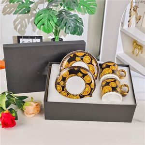 Taza de Café de Porcelana Fina con Estampado de Leopardo Azul Retro de Lujo Ligero, Boca Inclinada, Exquisita, para Hogar u Oficina, Regalo - Product Image 1