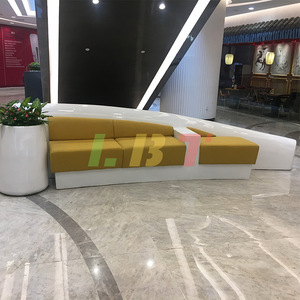 Sofá seccional de fibra de vidrio Libit de tres plazas con diseño modular para reuniones de negocios y negociaciones - Product Image 2