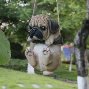 Conception personnalisée mini pendaison bouledogue français en résine chien <span class=keywords><strong>carlin</strong></span>, décor de jardin figurines en <span class=keywords><strong>gros</strong></span> # - Product Image 4