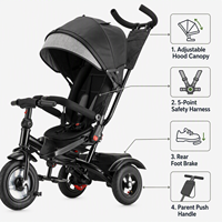 GEEN Promotion Tricycle Poussette 4 en 1 pour Enfants, Tricycle Économique pour Bébé, Tricycle à Pousser pour Fille, Tricycle pour Tout-Petits