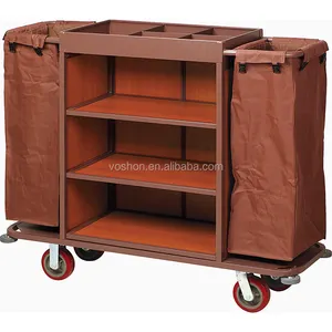Housekeeping Trolley Price Customized Hotel Room Service Housekeeping Laundry Trolley Hotel Linen Wringer Trolley Janitors Cart