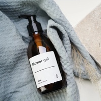 Bouteille rechargeable de bouteille en verre ambre de réutilisation écologique avec le distributeur en plastique de pompe pour le shampooing, savon de main