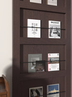 Porte coulissante de style vintage avec étagère intégrée, séparateur de pièce en bois massif, porte intérieure pour la maison