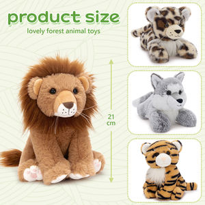 Safari dolması hayvan toplu oyuncaklar sevgililer 8.3 orman ormanlık peluş bebek duş doğum günü partisi iyilik içeren kurt kaplan - Product Image 4