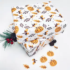 Halloween Gift Thanksgiving Orange Pumpkin 17g Wrapped Tissue Paper For Bumper Harvest Party Gift