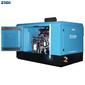Convenient low energy consumption stationary diesel 245cfm 8bar screw air compressor with CE certificate for general industry