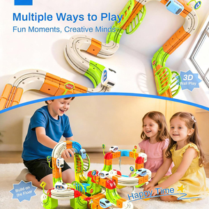 Juego de Trenes Eléctricos STEM de 242 Piezas, Bloques de Construcción de Pistas en Cubos con Señales de Tráfico, Trenes Motorizados que Desafían la Gravedad, Juguetes para Niños - Product Image 4