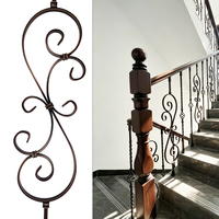 Rampe d'escalier en fer forgé européen sur mesure en forme de S pour villas et escaliers intérieurs de duplex