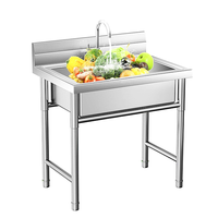 Wastafel Dapur Profesional Dua Kompartemen Komersial dari Baja Tahan Karat 304 dengan Rangka Baja Terpasang untuk Layanan Makanan.