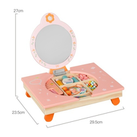 Coiffeuse pliable en bois pour enfants avec miroir, jouet de maquillage pour jeu de rôle des filles