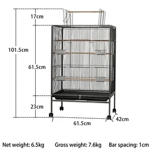 Grande cage à oiseaux <span class=keywords><strong>en</strong></span> métal avec support roulant, cage à perroquets d'intérieur/extérieur avec perchoirs, mangeoires, plateau amovible, <span class=keywords><strong>volière</strong></span> robuste pour animaux <span class=keywords><strong>de</strong></span> compagnie - Product Image 3