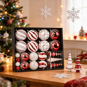 Nuevas Decoraciones Navideñas de Bolas de 3-8 cm, Juego de Bolas Electrochapadas, Bastones de Caramelo, Adornos para Árboles de Navidad, Decoraciones Colgantes para Fiestas - Product Image 1