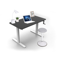 Bureau de bureau moderne M1 avec mécanisme de levage de table à manivelle, acier inoxydable, hauteur réglable, mobilier de bureau manuel