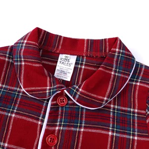 Nuovo Pigiama per Bambini a Quadri Rossi e Neri, Maniche Lunghe e Pantaloni, Set Due Pezzi per Ragazzi e Ragazze - Product Image 5