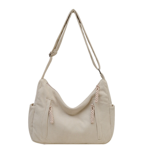 Bolso de mano de algodón estampado personalizado, adecuado como bolso de compras ligero de lona para mujer con cierre de cremallera. - Product Image 2