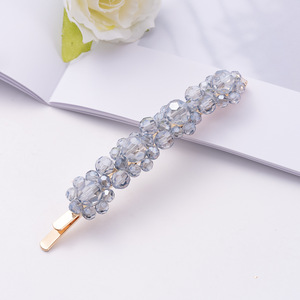 Épingle à cheveux coréenne minimaliste à trois pierres en cristal, pince à ressort tressée en cristal pour fille, accessoire de coiffure tendance pour femme - Lianzhou - Product Image 6