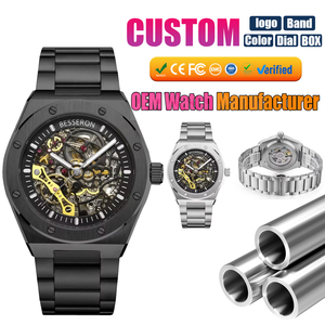 Reloj Mecánico de Lujo Personalizado para Hombre, Automático, de Acero Inoxidable, Esqueleto, Resistente al Agua, Estilo Antiguo, Analógico - Product Image 1