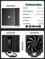 Refroidisseur CPU upHere UE2 Elite Noir Non-RGB 6 Caloducs Contact Direct Double Tour Silencieux Ventilateur PWM 120mm pour Intel LGA 1700