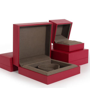 Kotak dan perhiasan kardus perhiasan merah perhiasan cincin mewah kotak kertas perhiasan kemasan kalung - Product Image 2