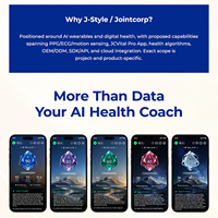 Bracelet intelligent JCVital V8 V8B V8C SDK API OEM ODM, surveillance du stress et des tendances tout au long de la journée, exportation des données historiques, OEMCE FCC Rohs