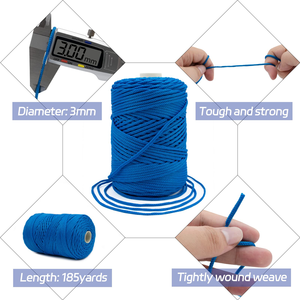 ไหมพรมไนลอนขนาด 3 มม. น้ำหนัก 240 กรัม แบบกรวย ไอซ์ ฮอลโลว์ คอร์ด สำหรับถักโครเชต์ - Product Image 3