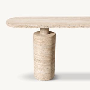 KUMUSI Luxury Living Room/Villa <strong>Hallway</strong> Marble Top Travertine <strong>Console</strong> <strong>Table</strong> with Customizable Size - Product Image 3