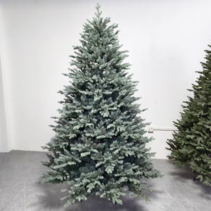 Sapin de Noël d'intérieur de 2,4 mètres, grand et épais, avec LED multicolores pré-éclairées, double couleur, en PE, entièrement en PE, rotatif - Product Image 5