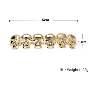 Accessoires Hip Hop Halloween, grillz personnalisés plaqués or et argent, à dents lisses - Product Image 2