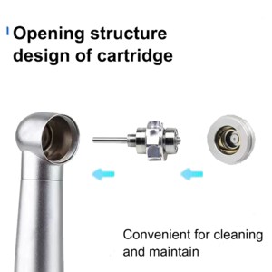 BESTO Dental Contraángulo de Fibra Óptica 1:1 FG1.6mm con Botón de Presión, Pieza de Mano de Baja Velocidad, Turbina de Acero Inoxidable Modelo 202C8B CE - Product Image 2