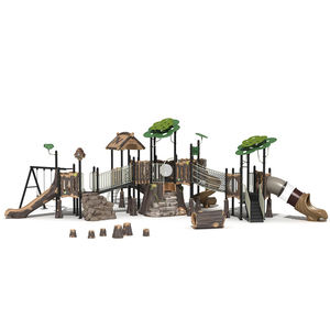 페이유 전문가용 디자인 플라스틱 미끄럼틀 어린이 세트 실외 놀이터 LLDPE 소재 모조 유리섬유 - Product Image 5