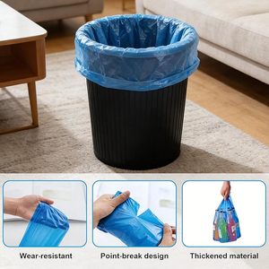 Trash Bags Roll <b>Pack</b> 100 Count, <b>Flat</b> Breakaway Garbage Bags, Household Trash Liners for Kitchen, Bathroom, Office & Daily Use - Product Image 3