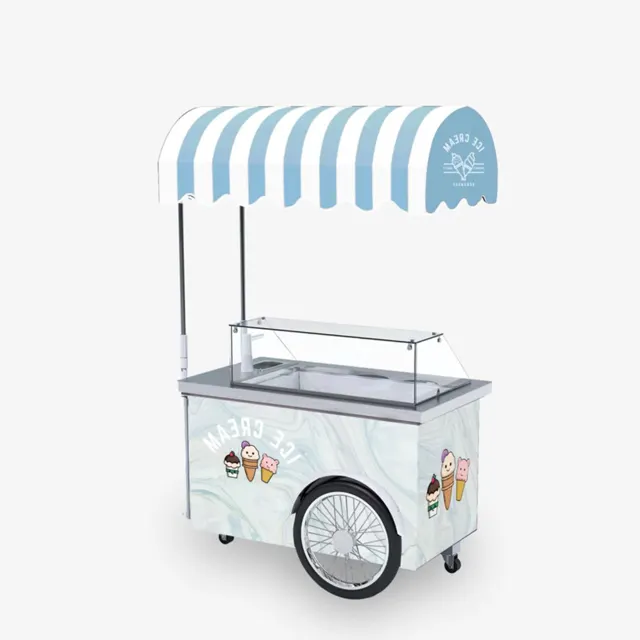 Mini Portable Ice Cream Cart Air Cooled Removable For Outdoor Coffee/ Drink/Ice Cream Business