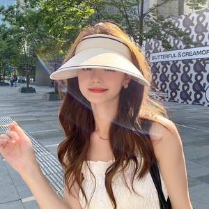 ซี ป๋อยหยู ซัมเมอร์ ซัน วิเซอร์หมวกกันแดดโพลีเอสเตอร์สีทึบแบบปรับได้สำหรับกิจกรรมกลางแจ้งป้องกันรังสียูวีมีสไตล์พกพาสะดวกแบบม้วนได้ - Product Image 1