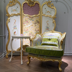 Fauteuil <span class=keywords><strong>d</strong></span>'<span class=keywords><strong>appoint</strong></span> baroque sculpté en feuille <span class=keywords><strong>d</strong></span>'or, revêtement en velours vert et tapisserie florale, chaise <span class=keywords><strong>d</strong></span>'<span class=keywords><strong>appoint</strong></span> de luxe de style français - Product Image 1
