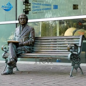 Escultura <span class=keywords><strong>de</strong></span> Bronce <span class=keywords><strong>de</strong></span> Hombre en un Banco, Tamaño Real, Estilo Moderno, Realista - Product Image 5