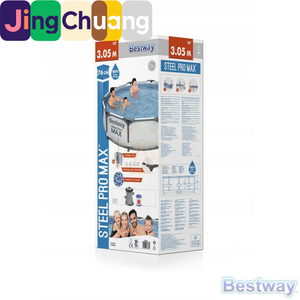 Piscine Ronde Familiale Grande Taille pour Adultes et Enfants Jingchuang56406 avec Structure de Support - Product Image 4