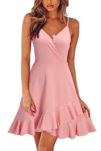 Femmes 2024 été <span class=keywords><strong>robe</strong></span> à fleurs avec col en v réglable mince bandoulière <span class=keywords><strong>longue</strong></span> fluide jupe portefeuille décontracté Sexy plage tenue - Product Image 4