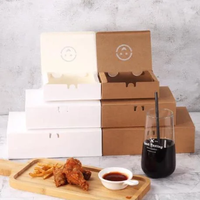 Boîtes en papier kraft personnalisées pour poulet frit avec boîtes d'emballage résistant à l'huile