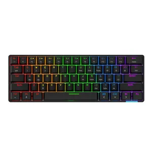 Direto da fábrica AJAZZ STK61 Rainbow cores BT 3.0 Dual-Mode Compact 61 Chave Mecânica Gaming 60% mini teclado