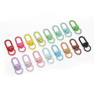 100 Pezzi/Sacchetto Moschettoni Girevoli Ovali in Lega di Alluminio Leggera, Oro/Argento/Nero/Grigio, per Gioielli Fai-da-Te e Portachiavi - Product Image 4