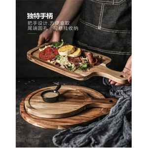 Solid Wood Steak <b>Plate</b> Rectangle Minimalist Style For Breakfast Hotel Food Serving Board - Product Image 2