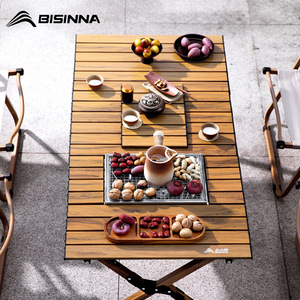 BISINNA <b>Outdoor</b> Camping <b>Table</b> Chair Set Aluminum Alloy Collapsible Picnic Barbecue Rectangular 87x59.5x44cm - Product Image 2