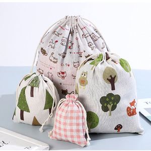 Sacs à cordon en coton et lin imprimés sur mesure 25x31cm, pochette fantaisie pour cadeaux, bijoux, bonbons, fêtes et événements - Product Image 1
