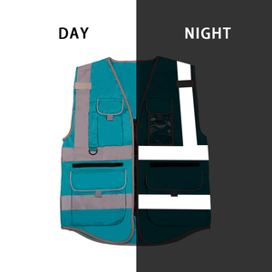 בגדי בטיחות רעיוני עובדי תברואה לבגדי בטיחות כביש ביטחון היי מול אפוד עם כיסים - Product Image 3