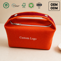 Sac de maquillage personnalisé à faible MOQ, sac cosmétique en toile avec poignée et fermeture éclair, grande capacité, pochette de voyage portable à suspendre pour femmes