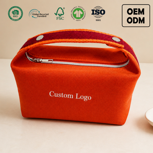 Low MOQ Custom Logo <strong>Makeup</strong> <strong>Bag</strong> Canvas Cosmetic <strong>Bag</strong> with Handle Zipper <strong>Large</strong> Capacity Portable Hanging Travel Pouch <strong>Bag</strong> for Women - Product Image 1