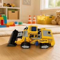 Juguete Robot Bulldozer Transformable con Sonido y Luz, Ojos Brillantes, Vehículo de Construcción para Niños, Regalo de Cumpleaños