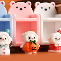 Breloques en résine en forme d'ours mignons pour étagère, miniatures pour maison de poupée, accessoires décoratifs pour colle crème DIY