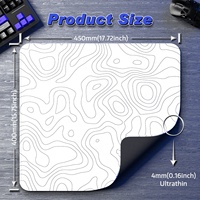 Tapis de souris de jeu Attack Shark CM02, grand format, 450x400mm, 4mm d'épaisseur, résistant à l'eau, base en caoutchouc antidérapante, pour esports, PC gamer, en stock